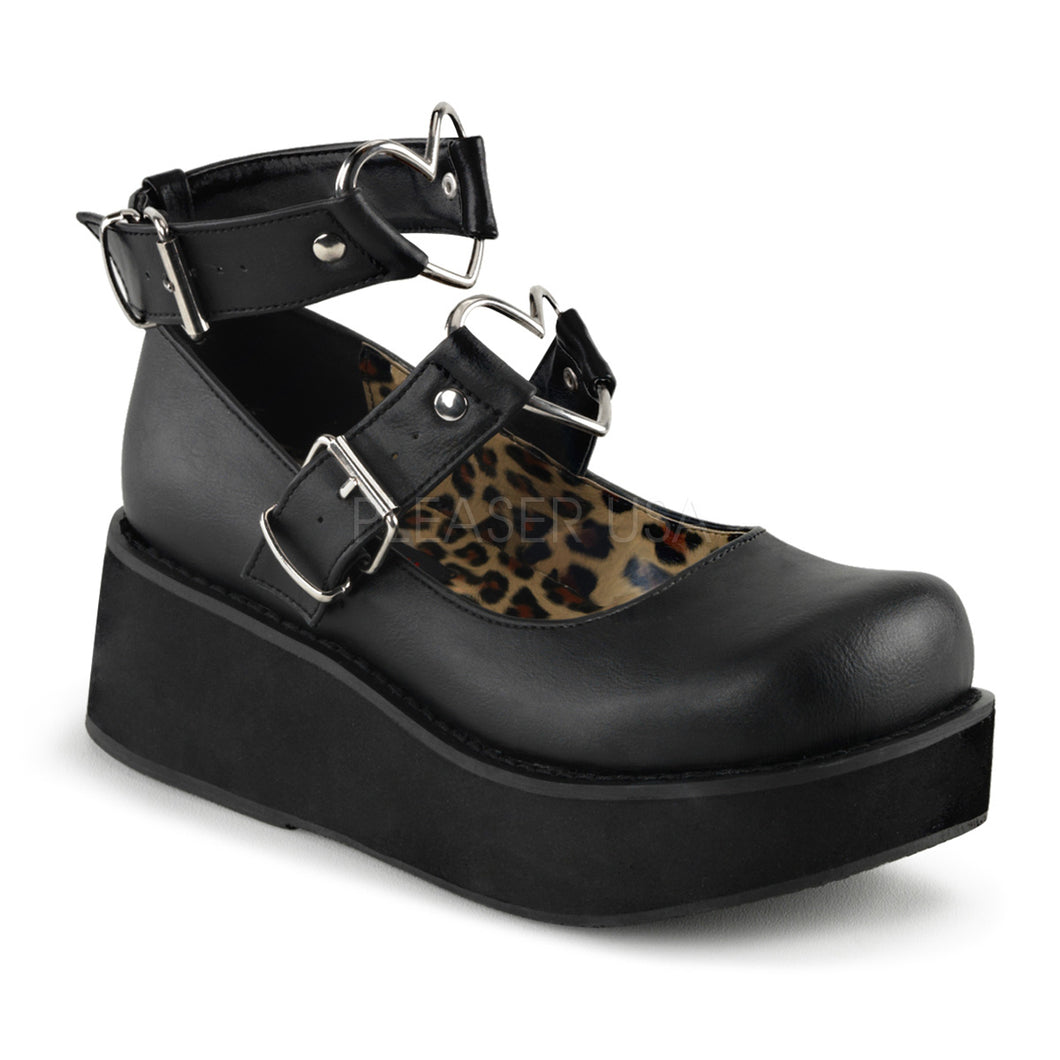 Sprite 02 - Black gothic heart platform shoe